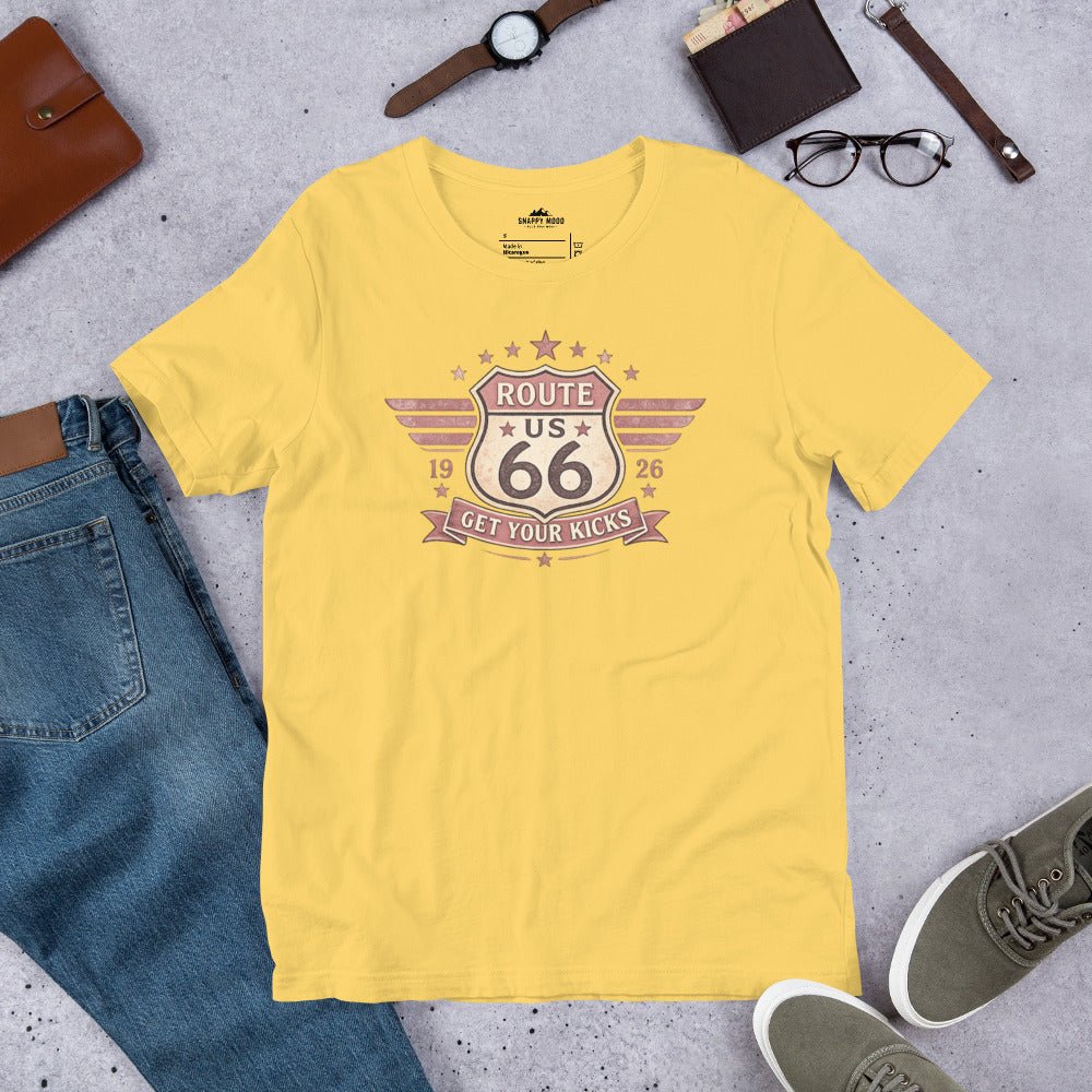 Get Your Kicks At Route 66 Roadtrip T-Shirt - Snappy Mood